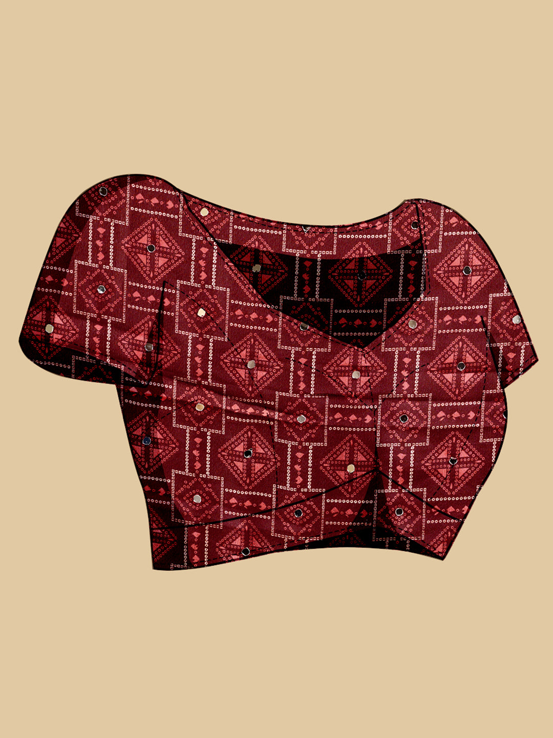 Elegant Black Maroon Printed Saree With Traditional Border