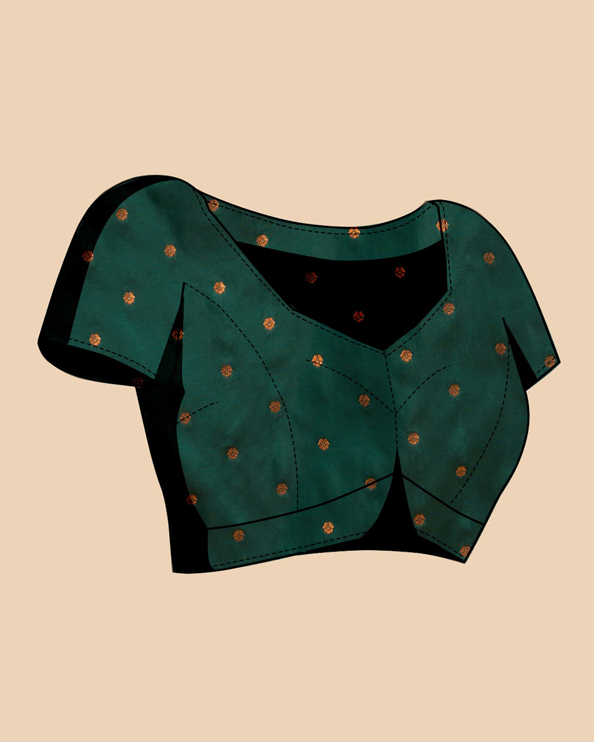 Elegant Dark Green Floral Printed Saree for Women