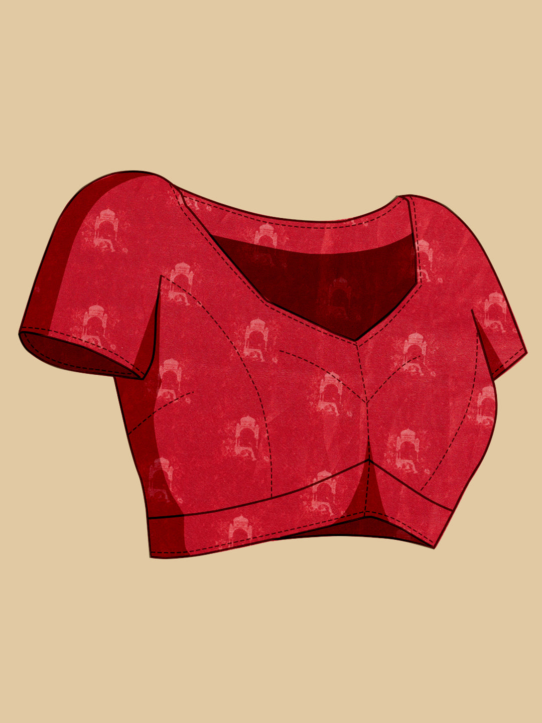 Elegant Red Bandhani Printed Saree With Artistic Pallu Design