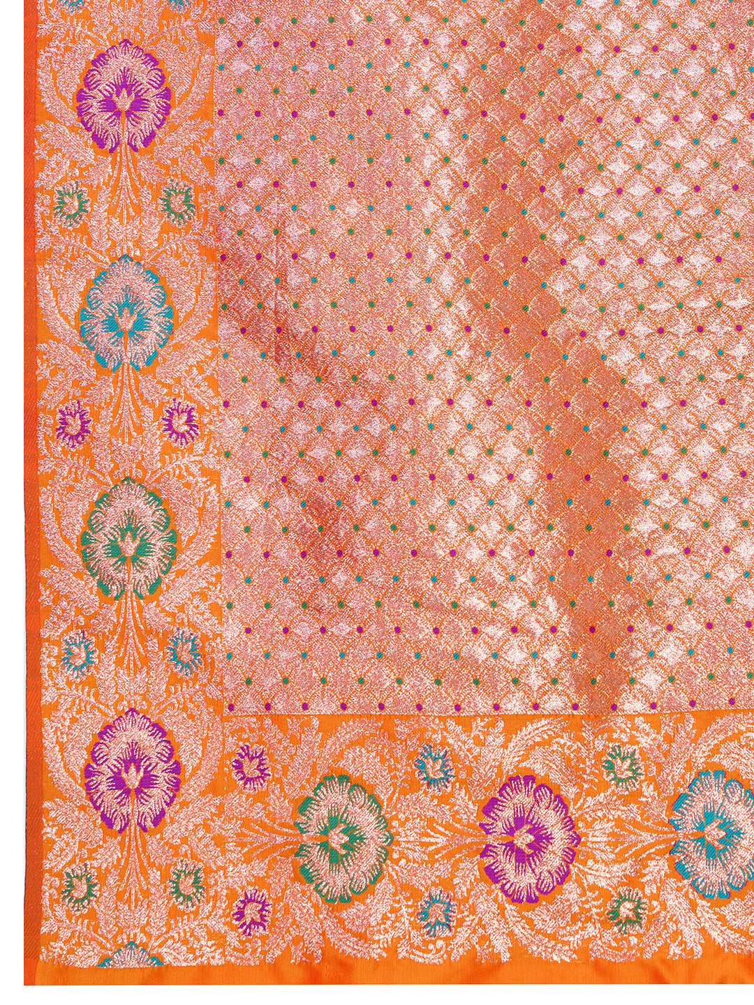 Elegant Red Designer Saree With Multicolor Traditional Motifs