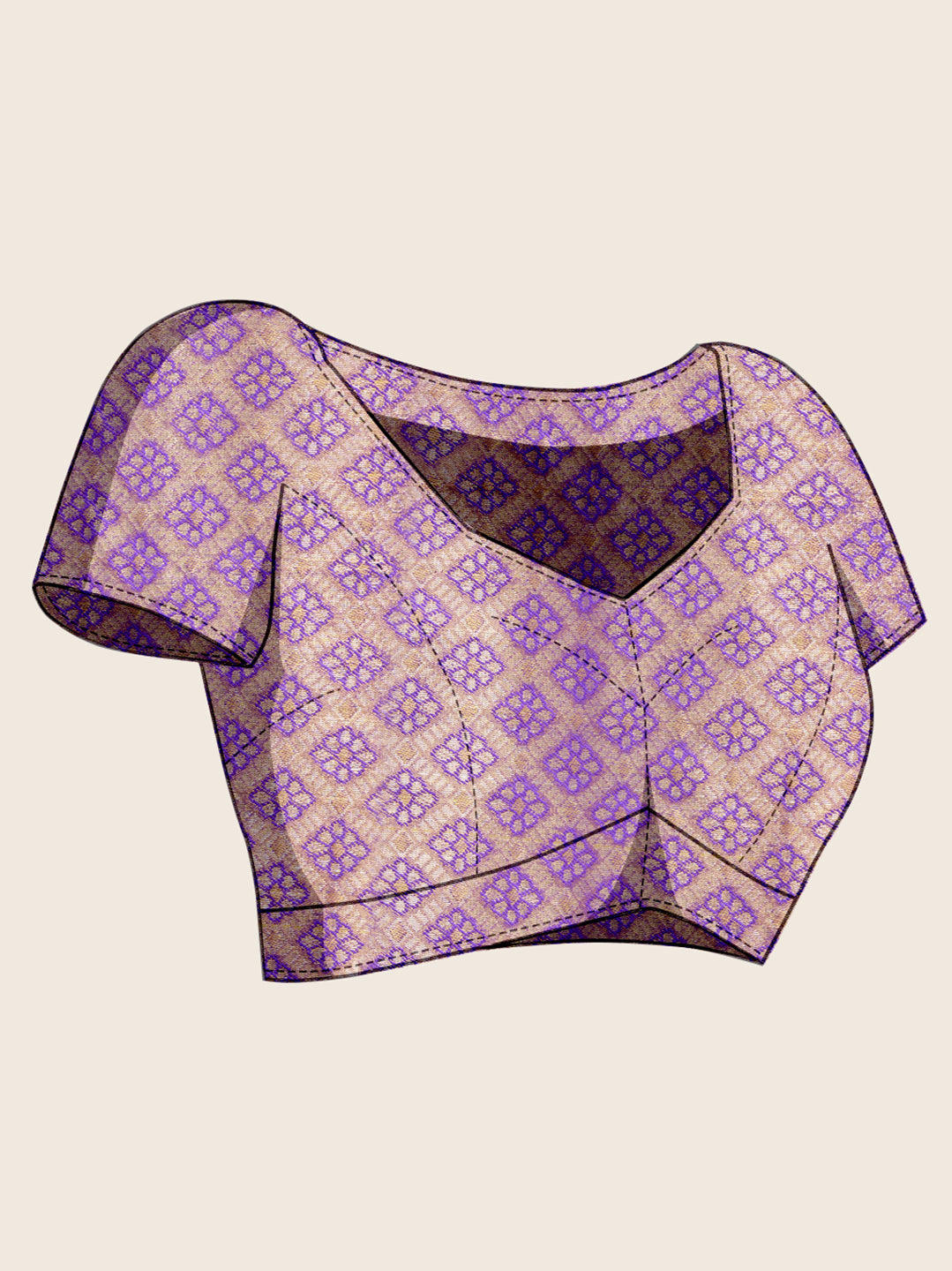 Elegant Purple Gold Designer Saree With Intricate Traditional Motifs
