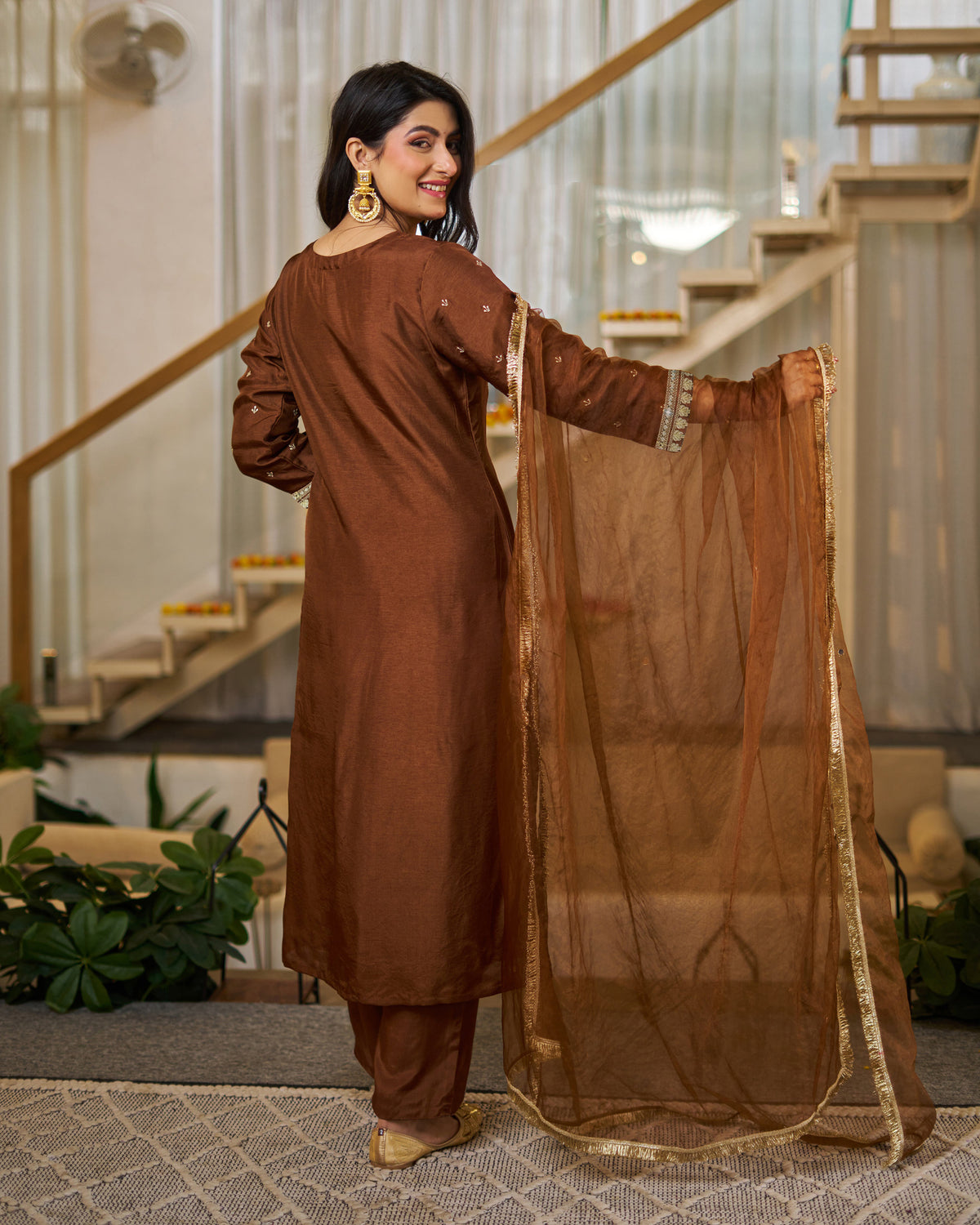 Elegant Vichitra Silk Solid Traditional Festive Suit Set