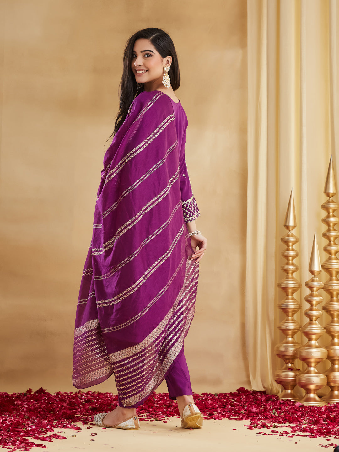 Elegant Viscose Rayon Embroidered Festive Suit Set