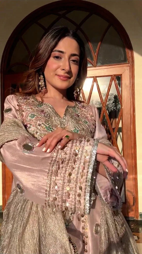 Rosé Luxe Embellished Kurta Set with Dupatta set