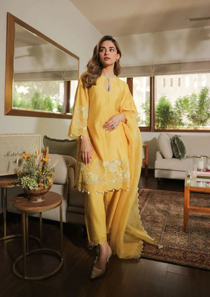 Mustard Yellow Embroidered Kurta Set Dupatta