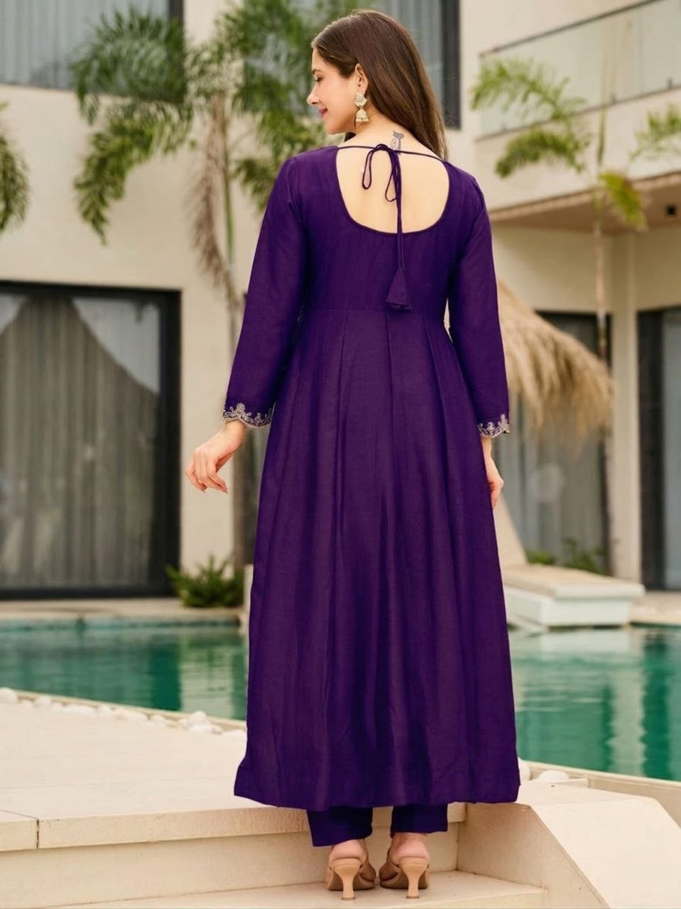 Elegant Purple Embroidered Ethnic Kurta Set for Women