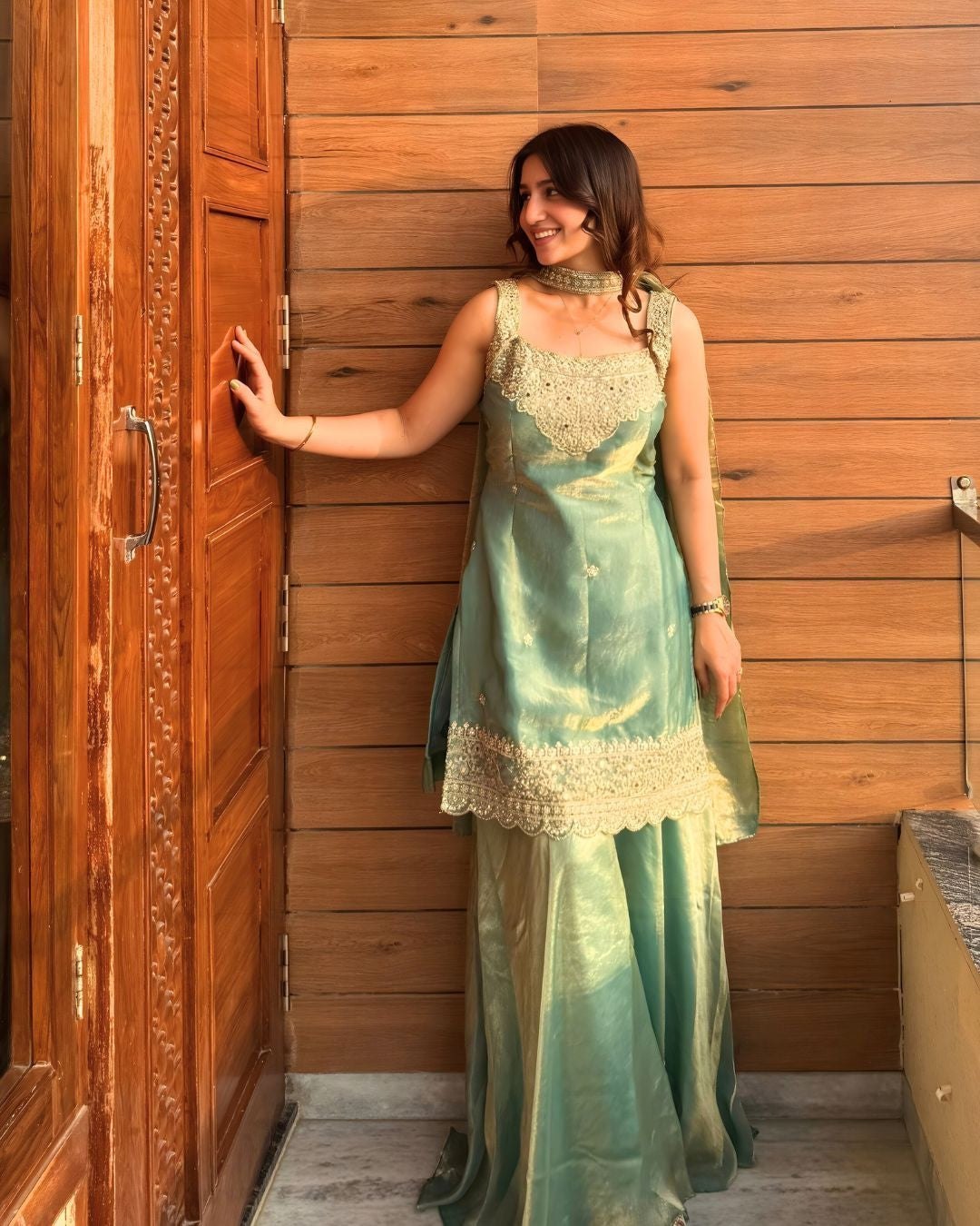 Mint Green Embroidered Lehenga Choli with Dupatta
