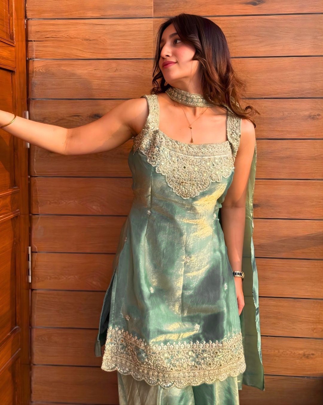 Mint Green Embroidered Lehenga Choli with Dupatta